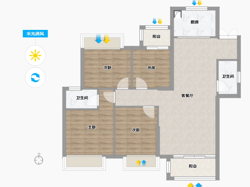 广西壮族自治区-柳州市-君汇濠庭-121.00-户型库-采光通风