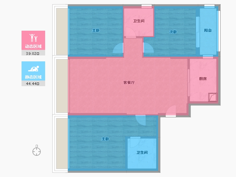 河南省-郑州市-双湖城-74.65-户型库-动静分区