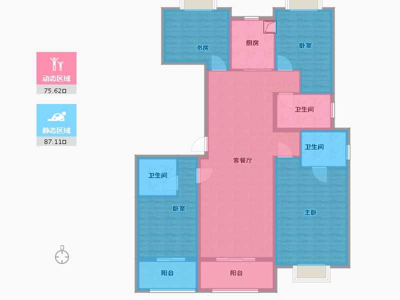 上海-上海市-汇成南街里-147.00-户型库-动静分区