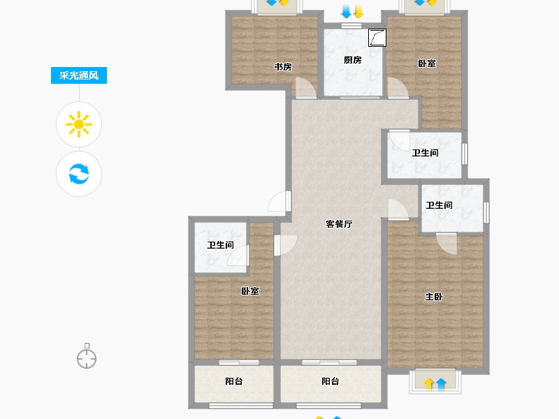 上海-上海市-汇成南街里-147.00-户型库-采光通风