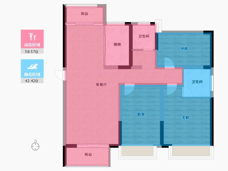 河南省-郑州市-法兰原著·半岛-90.00-户型库-动静分区