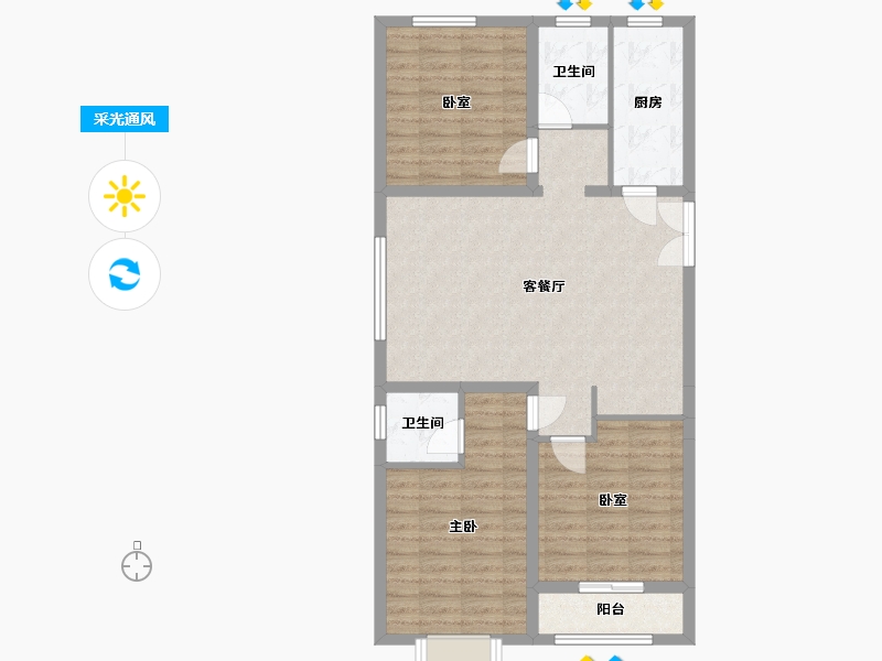 河南省-濮阳市-滨湖湾-102.00-户型库-采光通风