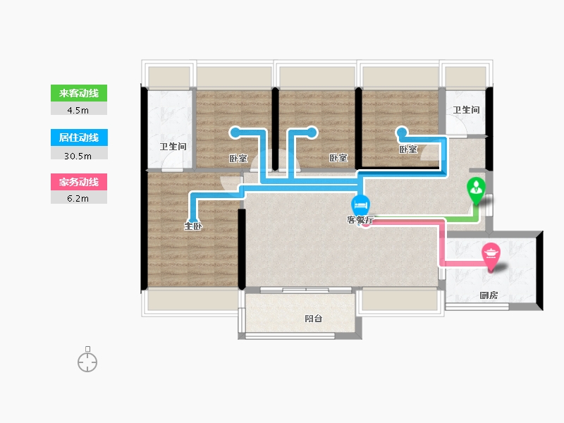 广东省-深圳市-佳兆业樾伴山花园-92.66-户型库-动静线