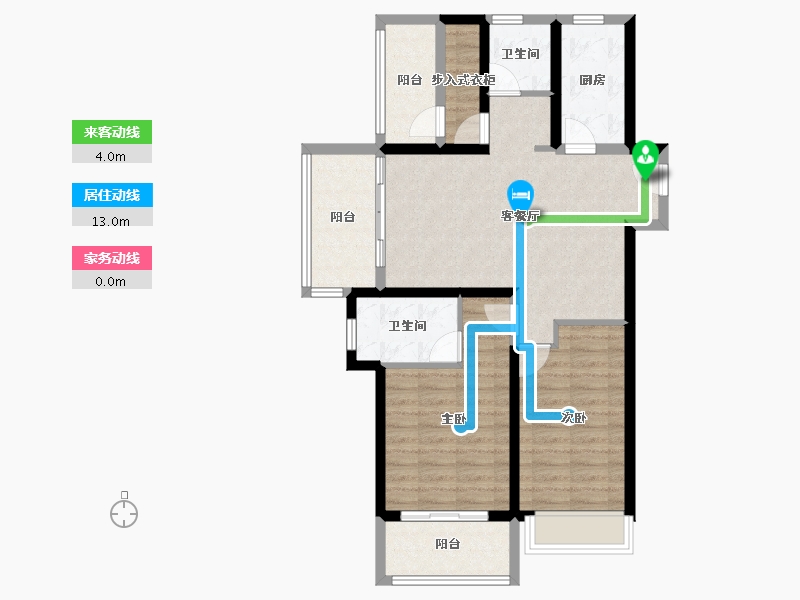 河南省-郑州市-裕华城-84.77-户型库-动静线