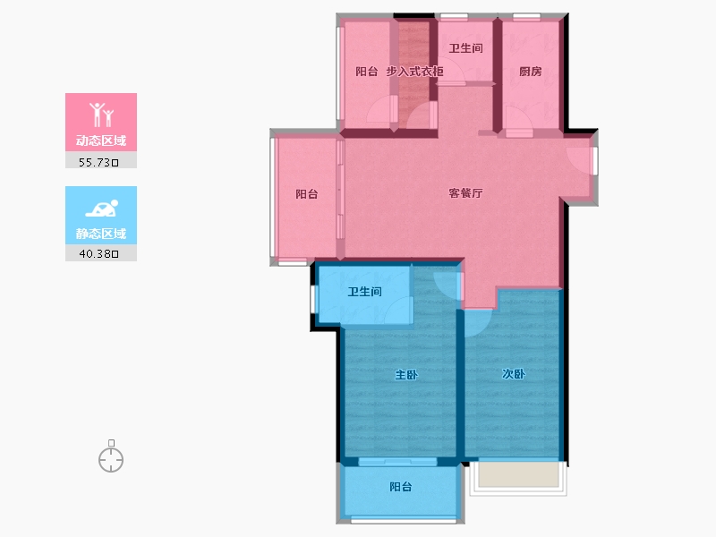 河南省-郑州市-裕华城-84.77-户型库-动静分区