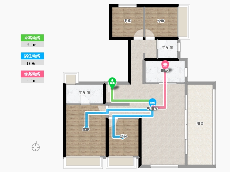 河南省-郑州市-万科翠湾中城-109.40-户型库-动静线