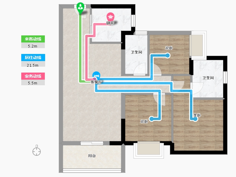 广东省-深圳市-招商华润·玺悦台-76.00-户型库-动静线