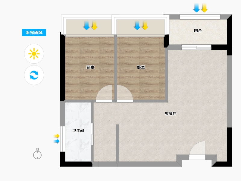 广东省-深圳市-会展湾水岸-48.10-户型库-采光通风