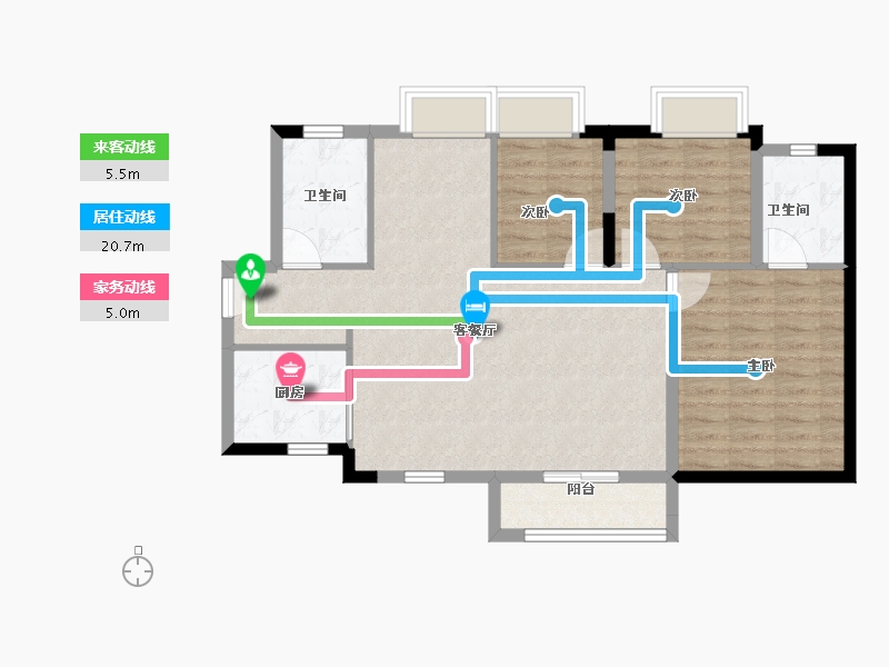 广东省-深圳市-招商华润·玺悦台-88.00-户型库-动静线