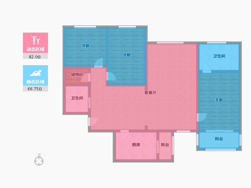 天津-天津市-罗马花园-136.00-户型库-动静分区