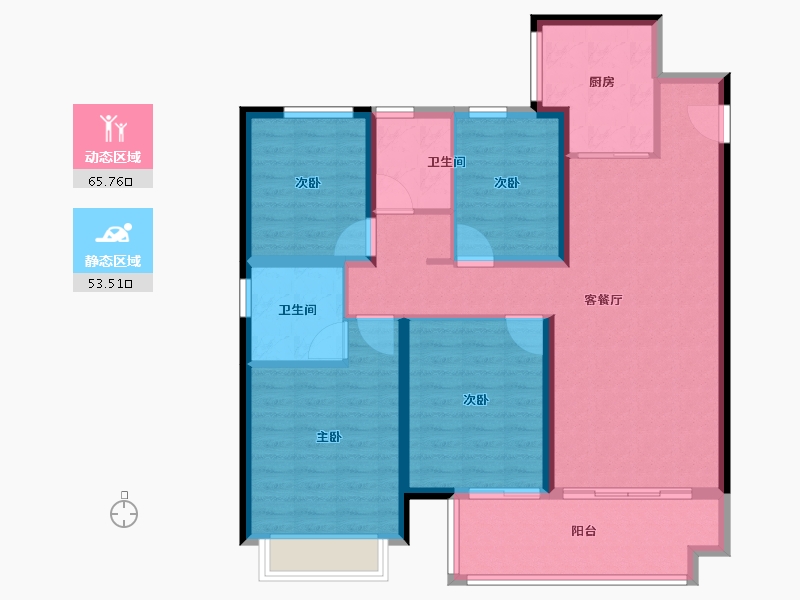 河南省-郑州市-融创御湖宸院-107.20-户型库-动静分区