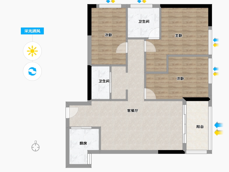 广东省-深圳市-会展湾水岸-80.80-户型库-采光通风