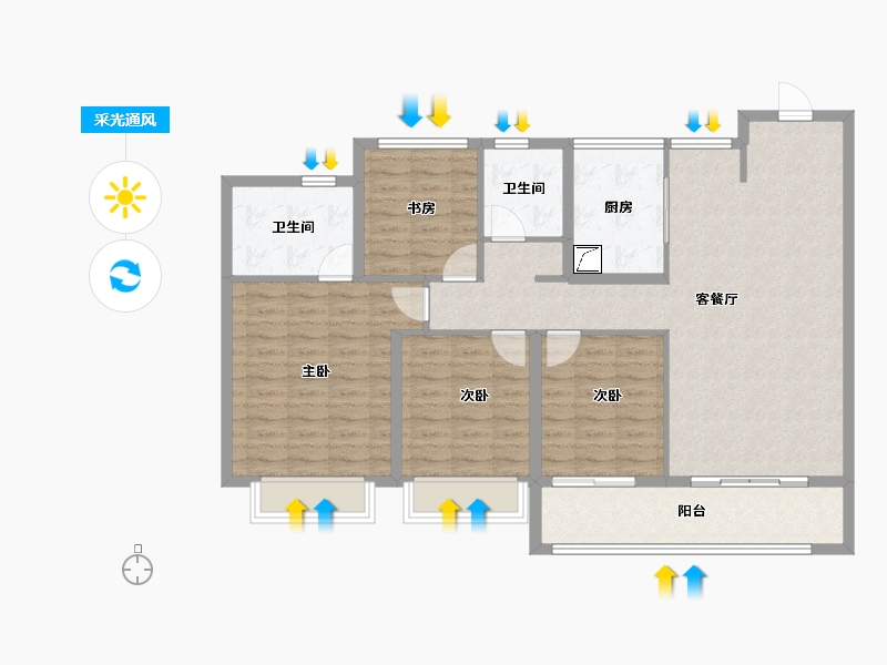 河南省-郑州市-融信奥体世纪-115.20-户型库-采光通风