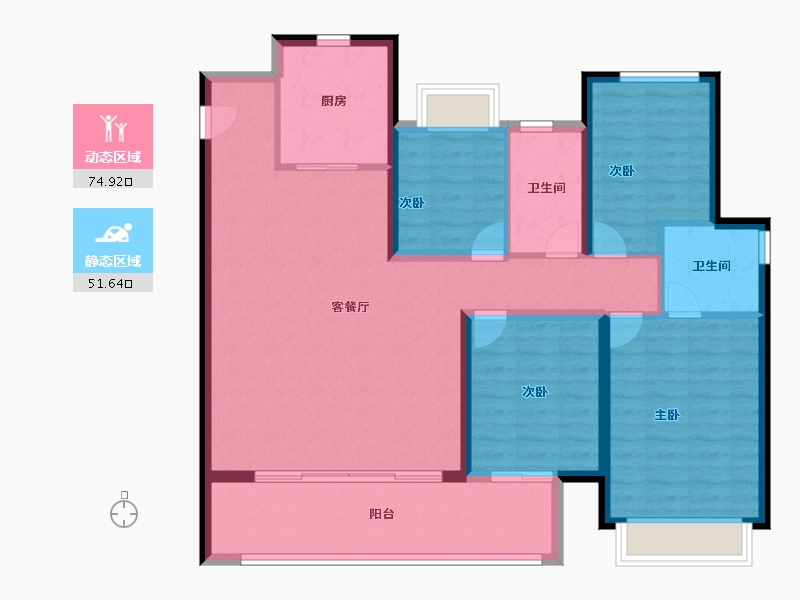 河南省-郑州市-融创御湖宸院-114.40-户型库-动静分区