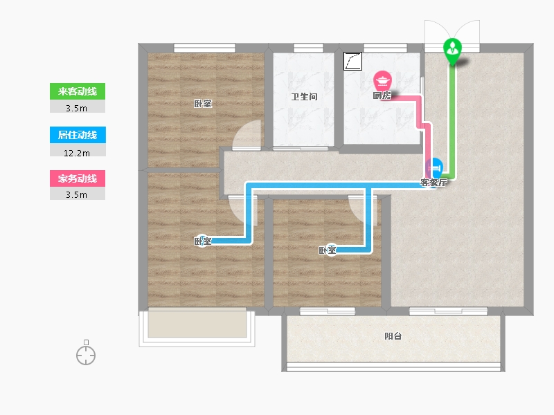 河南省-郑州市-宜居·小乔书苑-74.58-户型库-动静线