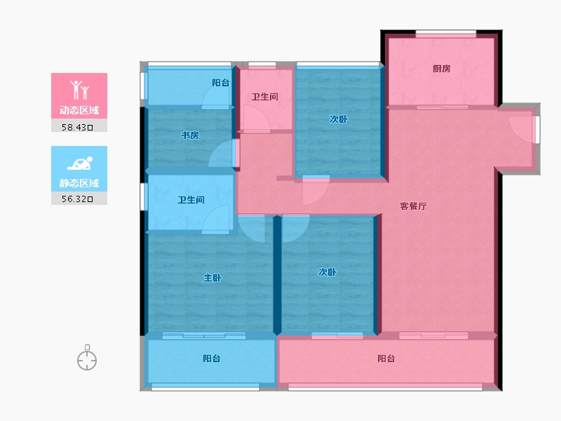 河南省-郑州市-融信奥体世纪-102.40-户型库-动静分区