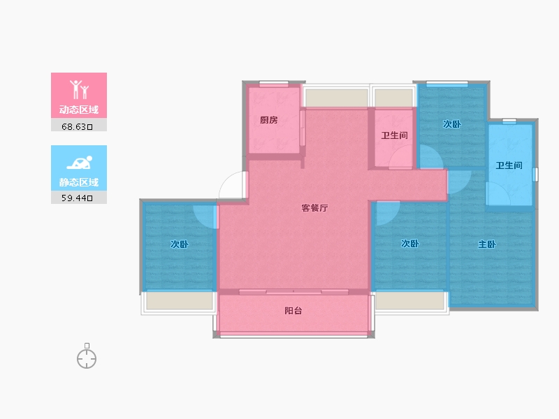 江苏省-苏州市-万科·锦上和风华苑-116.01-户型库-动静分区