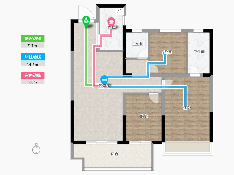 河南省-郑州市-正商智慧城-90.00-户型库-动静线