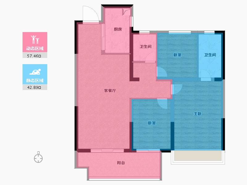 河南省-郑州市-正商智慧城-90.00-户型库-动静分区