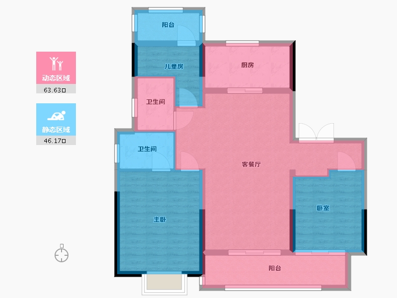 山东省-烟台市-中南熙悦-99.00-户型库-动静分区