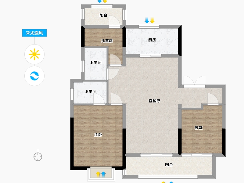 山东省-烟台市-中南熙悦-99.00-户型库-采光通风