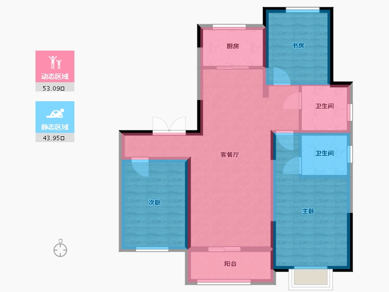 山东省-济南市-绿地IFC中央公馆-125.00-户型库-动静分区