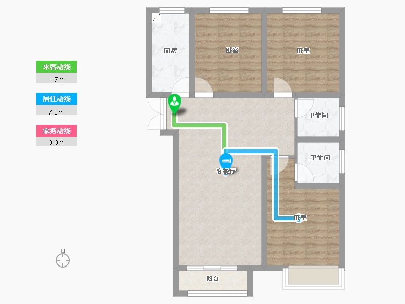 河南省-郑州市-宜居·小乔书苑-84.00-户型库-动静线