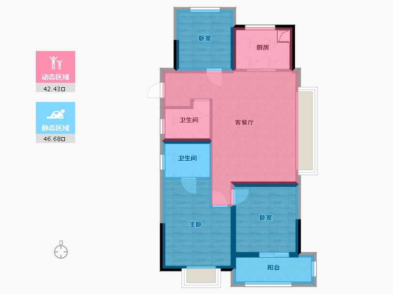 浙江省-绍兴市-融信观河盛世府-89.47-户型库-动静分区