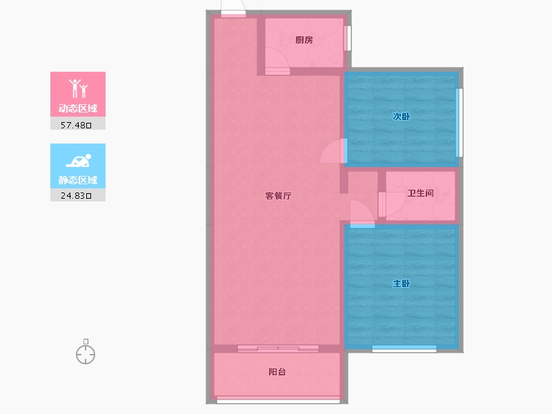 陕西省-宝鸡市-凤仪国际-80.00-户型库-动静分区