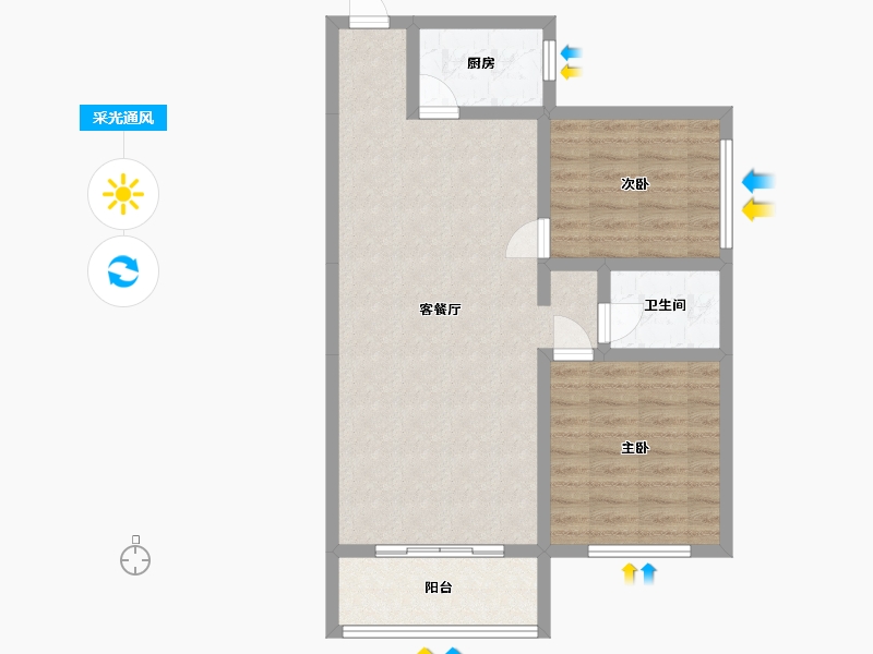 陕西省-宝鸡市-凤仪国际-80.00-户型库-采光通风