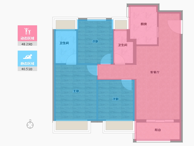 江苏省-苏州市-四季星光璟园​-80.00-户型库-动静分区