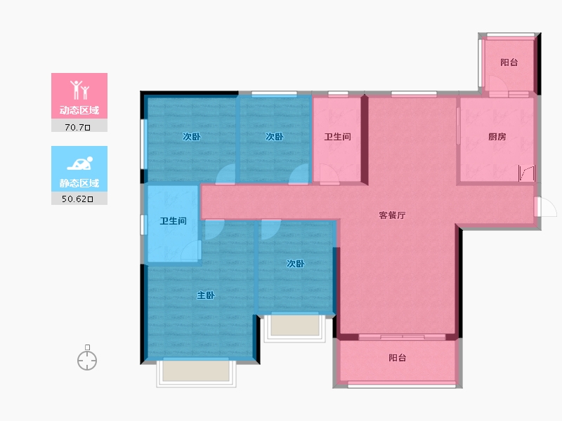 河南省-郑州市-郑州恒大林溪郡-109.40-户型库-动静分区