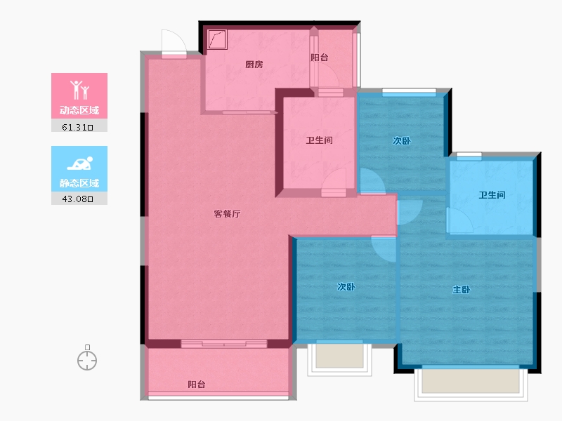 河南省-郑州市-郑州恒大林溪郡-93.60-户型库-动静分区