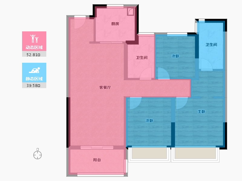 江苏省-苏州市-悦景水湾​-82.00-户型库-动静分区