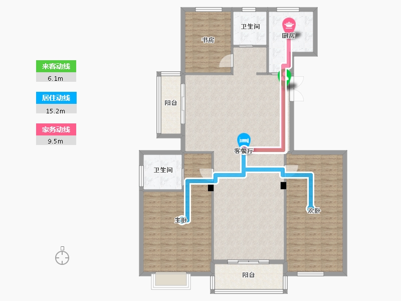 浙江省-宁波市-双和家苑-150.00-户型库-动静线