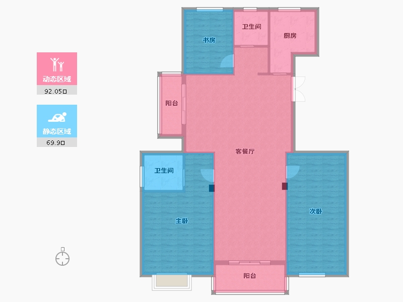 浙江省-宁波市-双和家苑-150.00-户型库-动静分区