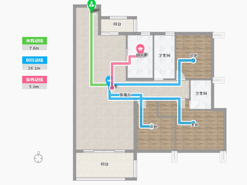 广东省-揭阳市-幸福里-128.67-户型库-动静线