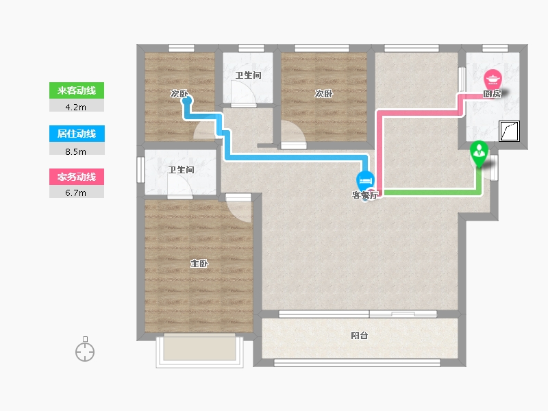 河南省-郑州市-裕华城-89.71-户型库-动静线