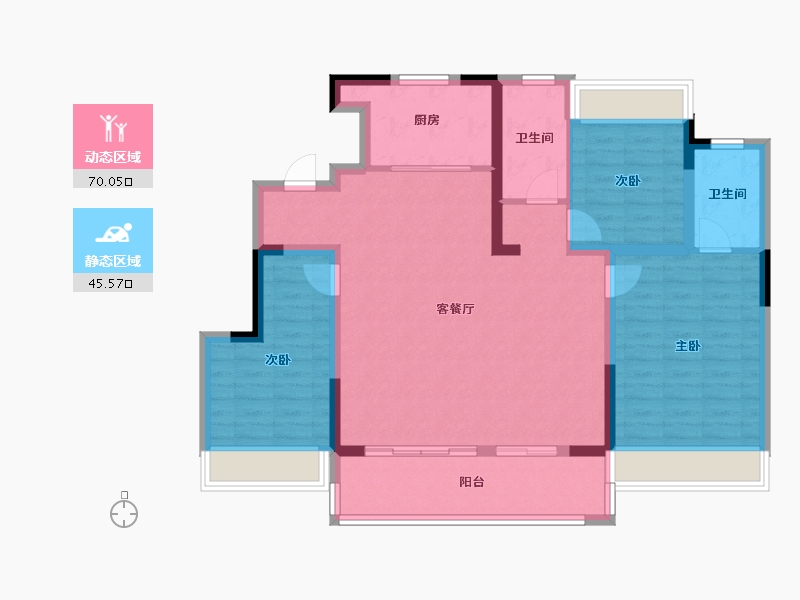 江苏省-苏州市-望湖玫瑰园-104.01-户型库-动静分区