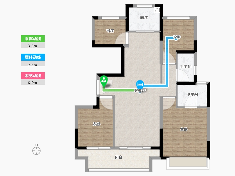 江苏省-苏州市-建发·御璟湾-102.19-户型库-动静线