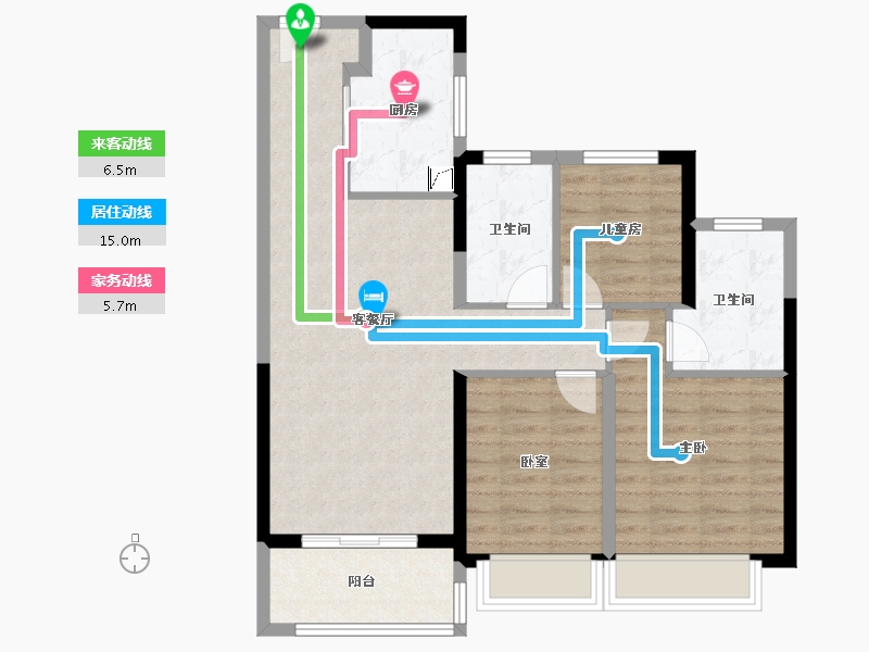 江苏省-苏州市-悦景水湾​-82.40-户型库-动静线