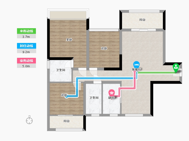 湖南省-常德市-诚信枫林逸景-110.00-户型库-动静线