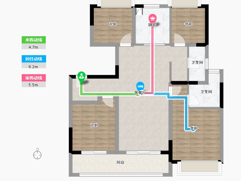 江苏省-苏州市-望湖玫瑰园-96.01-户型库-动静线