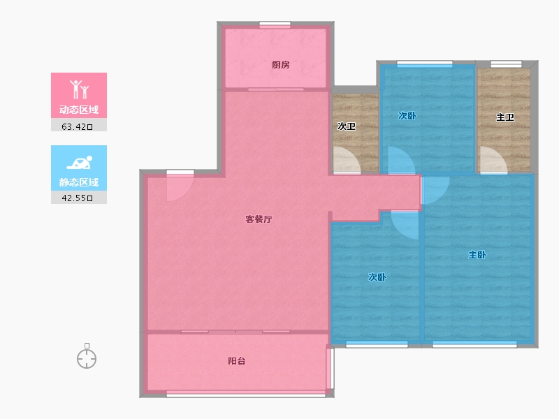 江苏省-苏州市-中海·阅湖湾​-108.01-户型库-动静分区