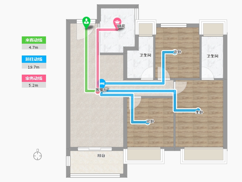 江苏省-苏州市-四季星光璟园​-80.00-户型库-动静线