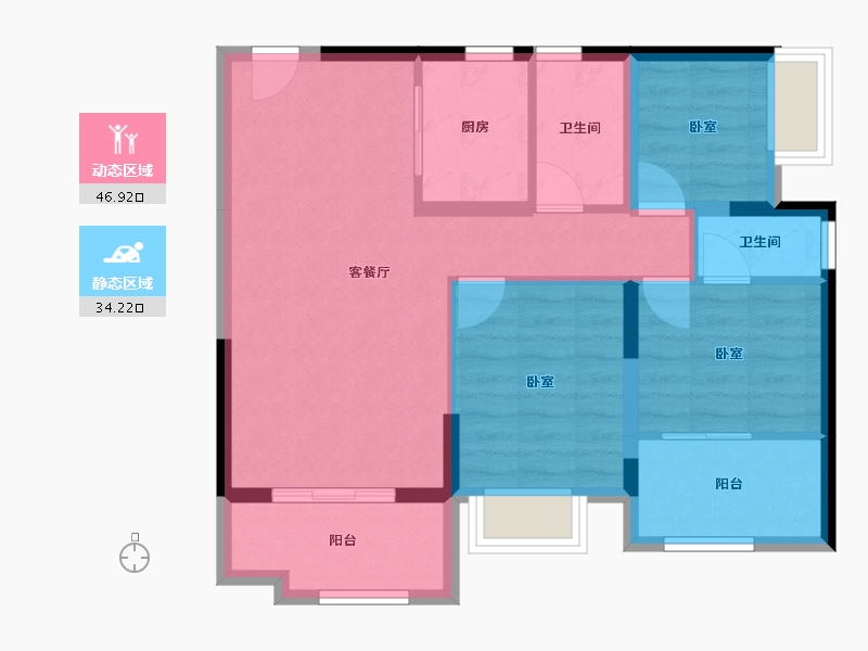 广东省-深圳市-新世界松风明月-72.19-户型库-动静分区