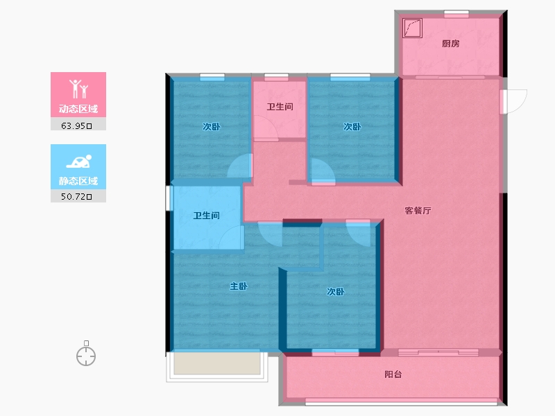 河南省-郑州市-融信奥体世纪-102.40-户型库-动静分区