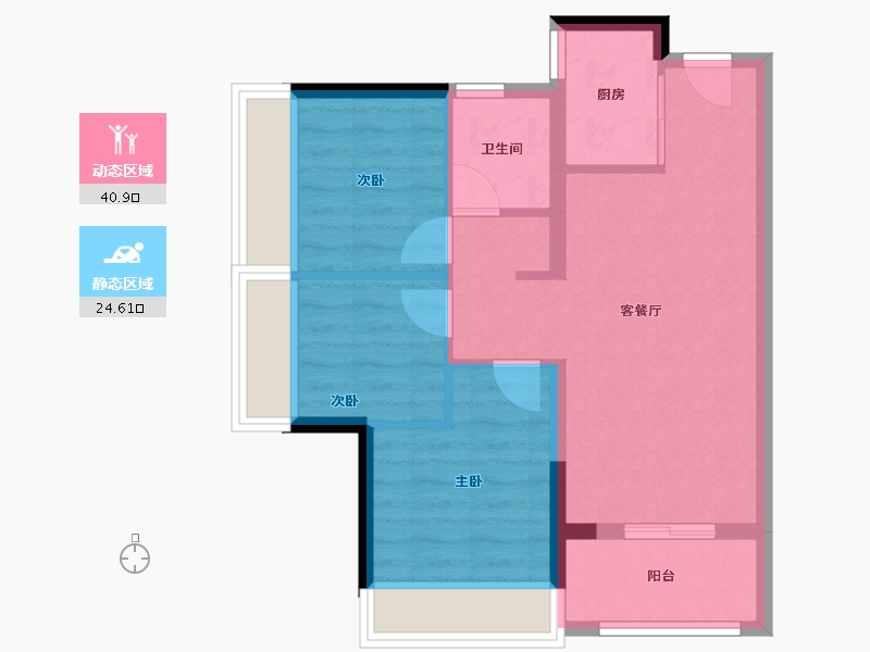 广东省-深圳市-佳兆业樾伴山花园-58.16-户型库-动静分区