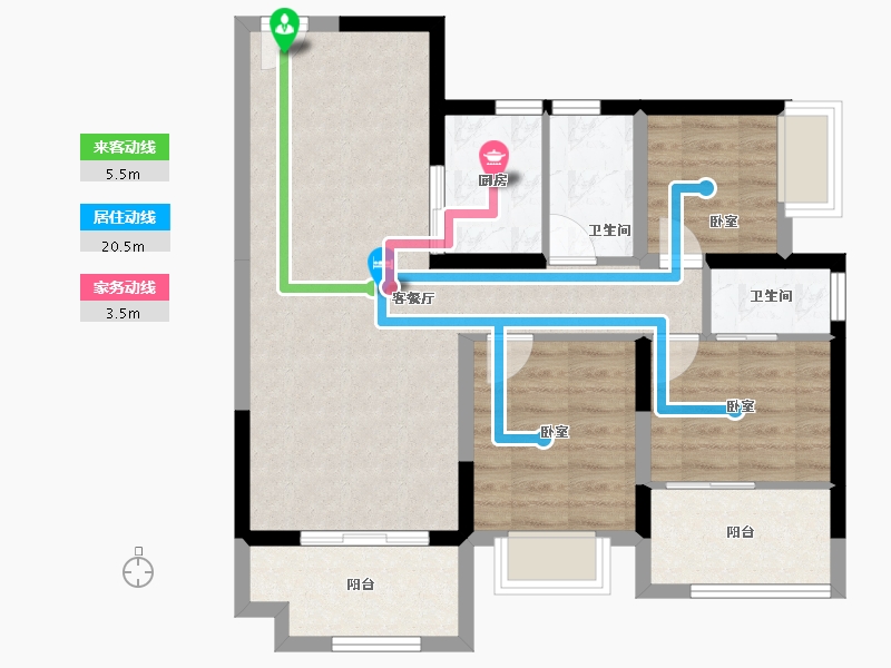 广东省-深圳市-新世界松风明月-75.94-户型库-动静线