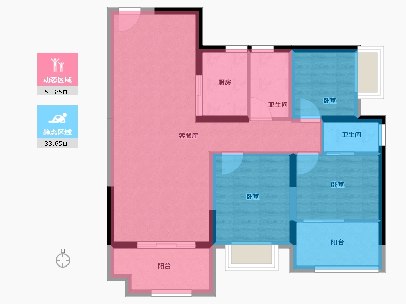 广东省-深圳市-新世界松风明月-75.94-户型库-动静分区